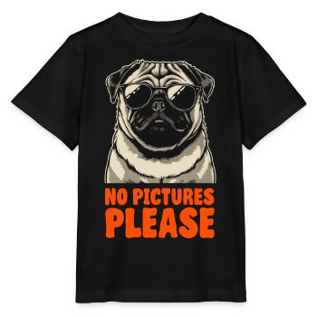 Carlin avec lunettes de soleil - Pas de photos svp - T-shirt bio MINI CREATOR Stanley/Stella Enfant - noir - Devant - Mikhail (115cm)