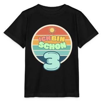 Ich bin schon 3 – Sonniges Design - Stanley/Stella Kinder T-Shirt MINI CREATOR  - Schwarz - Vorne - Mikhail (115cm)