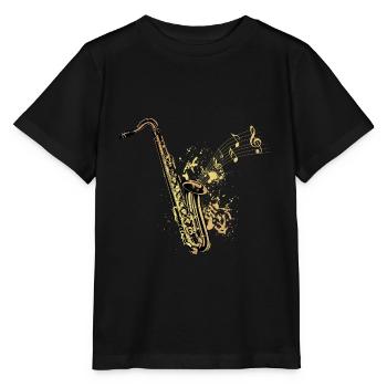 Saxophon Musik Noten Saxophonist & Musiker - Stanley/Stella Kinder T-Shirt MINI CREATOR  - Schwarz - Vorne - Mikhail (115cm)