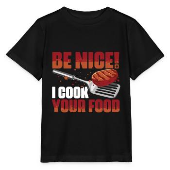 Sois gentil je cuisine ta nourriture Drôle de cuisine - T-shirt bio MINI CREATOR Stanley/Stella Enfant - noir - Devant - Mikhail (115cm)