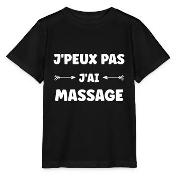 j'peux pas j'ai massage - T-shirt bio MINI CREATOR Stanley/Stella Enfant - noir - Devant - Mikhail (115cm)