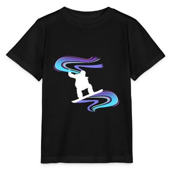 Snowboard Snowboarder blanc tourbillon - T-shirt bio MINI CREATOR Stanley/Stella Enfant - noir - Devant - Mikhail (115cm)