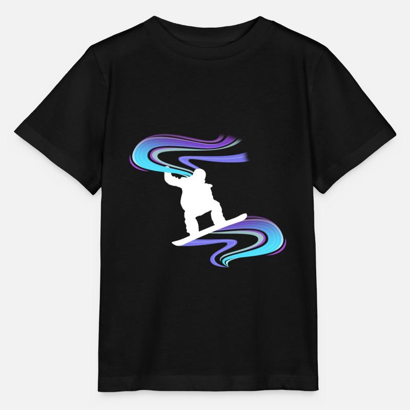 Snowboard Snowboarder blanc tourbillon - T-shirt bio MINI CREATOR Stanley/Stella Enfant - noir