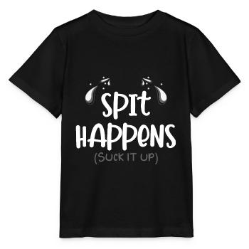 Spit Happen Dentist Dentist or Patient Gift - Stanley/Stella MINI CREATOR Kids’ T-Shirt - black - Front - Mikhail (115cm)