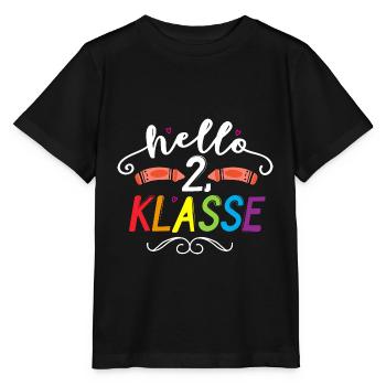Hallo 2. Klasse Schulbeginn Schule Zweite Klasse - Stanley/Stella Kinder T-Shirt MINI CREATOR  - Schwarz - Vorne - Mikhail (115cm)