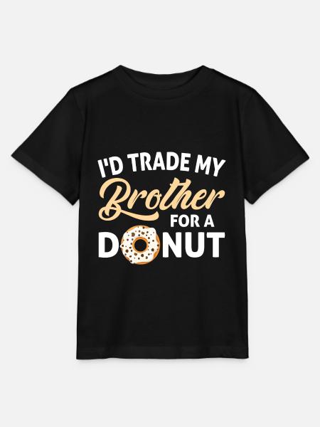 J’échangerais mon frère contre des beignets - T-shirt bio MINI CREATOR Stanley/Stella Enfant - noir