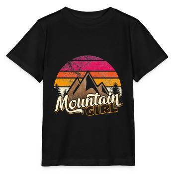 Mountain Girl Mountains Women's Retro Partner Shirt Fun - Stanley/Stella MINI CREATOR Kids’ T-Shirt - black - Front - Mikhail (115cm)