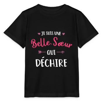 Je Suis Une Belle Soeur Qui Déchire - T-shirt bio MINI CREATOR Stanley/Stella Enfant - noir - Devant - Mikhail (115cm)