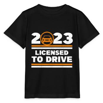 Licensed To Drive 2023 Drivers Permit Passed Teen - Stanley/Stella MINI CREATOR Kids’ T-Shirt - black - Front - Mikhail (115cm)