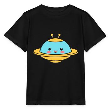 soucoupe volante - T-shirt bio MINI CREATOR Stanley/Stella Enfant - noir - Devant - Mikhail (115cm)