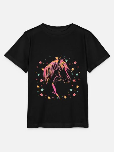 Tolles Pferde Shirt Mädchen Kinder Sternchen Horse - Stanley/Stella Kinder T-Shirt MINI CREATOR - Schwarz