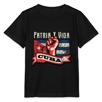 Patria Y Vida - Kuba Flagge Faust Free Kuba SOS - Stanley/Stella Kinder T-Shirt MINI CREATOR  - Schwarz - Vorne - Mikhail (115cm)