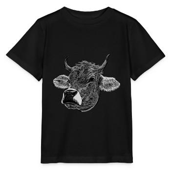 Cow Cow Farmer Animal Motif Imprint Animal Motif - Stanley/Stella MINI CREATOR Kids’ T-Shirt - black - Front - Mikhail (115cm)