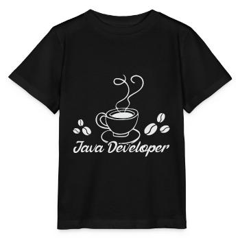 Java Developer with Coffee - Stanley/Stella Kinder T-Shirt MINI CREATOR  - Schwarz - Vorne - Mikhail (115cm)