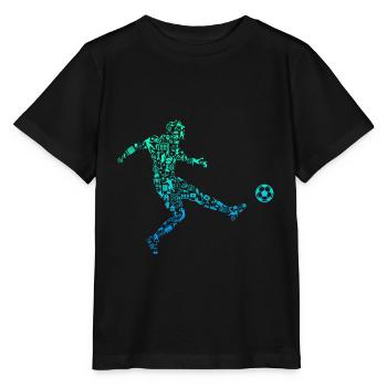 Soccer Calligram Soccer Ball Football Lover - Stanley/Stella Kinder T-Shirt MINI CREATOR  - Schwarz - Vorne - Mikhail (115cm)