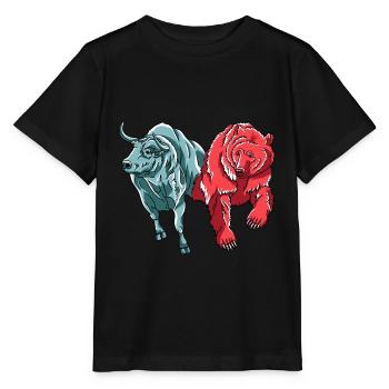 Bull Vs. Bear Crypto Chart Crypto Crypto-monnaie Hodler - T-shirt bio MINI CREATOR Stanley/Stella Enfant - noir - Devant - Mikhail (115cm)