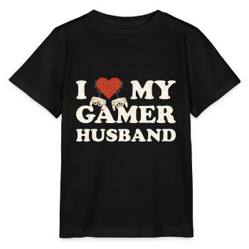 J’aime mon mari joueur - J’aime mon mari - T-shirt bio MINI CREATOR Stanley/Stella Enfant - noir - Devant - Mikhail (115cm)