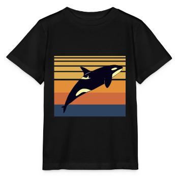 killer whale - Stanley/Stella MINI CREATOR Kids’ T-Shirt - black - Front - Mikhail (115cm)