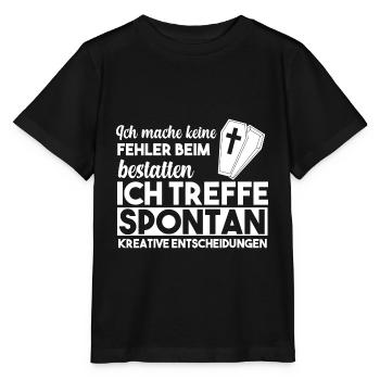 Bestatter Bestattungsfachkraft Beerdigung - Stanley/Stella Kinder T-Shirt MINI CREATOR  - Schwarz - Vorne - Mikhail (115cm)