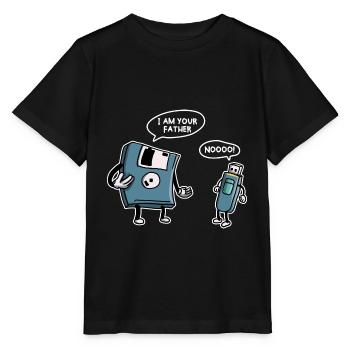 USB-Diskette Lustige Informationstechnologie - Stanley/Stella Kinder T-Shirt MINI CREATOR  - Schwarz - Vorne - Mikhail (115cm)