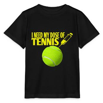 Tennisball Impfung Spritze Tennis Geschenkidee - Stanley/Stella Kinder T-Shirt MINI CREATOR  - Schwarz - Vorne - Mikhail (115cm)