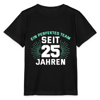25. Hochzeitstag Silberhochzeit - Stanley/Stella Kinder T-Shirt MINI CREATOR  - Schwarz - Vorne - Mikhail (115cm)