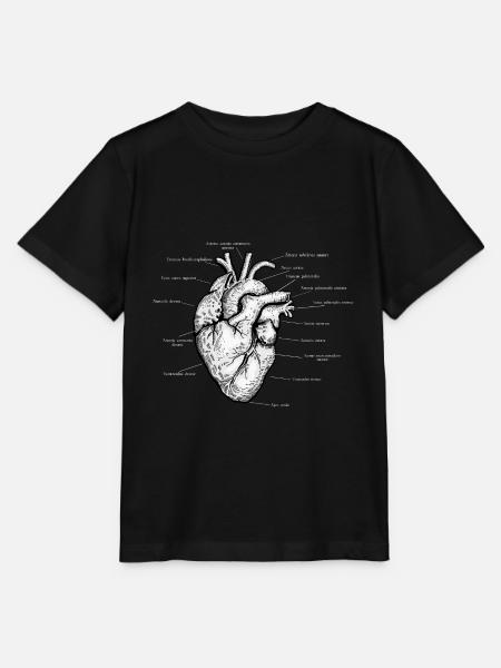 Anatomisches Herz Latein Beschriftet Kardiologie - Stanley/Stella Kinder T-Shirt MINI CREATOR  - Schwarz