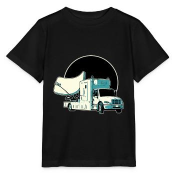 Satellite Truck Illustration - Stanley/Stella MINI CREATOR Kids’ T-Shirt - black - Front - Mikhail (115cm)