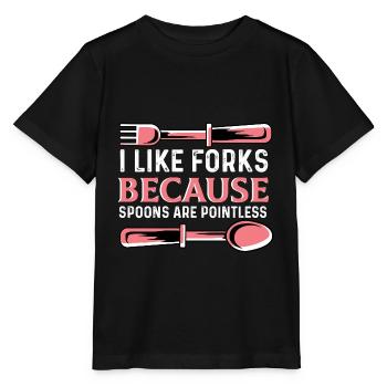 Löffel sind sinnlos Speziellen Geschenk - Stanley/Stella Kinder T-Shirt MINI CREATOR  - Schwarz - Vorne - Mikhail (115cm)