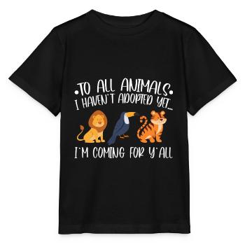 Adoption d'animaux - T-shirt bio MINI CREATOR Stanley/Stella Enfant - noir - Devant - Mikhail (115cm)
