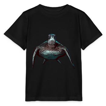 Tortue motif animal animal motif animal - T-shirt bio MINI CREATOR Stanley/Stella Enfant - noir - Devant - Mikhail (115cm)