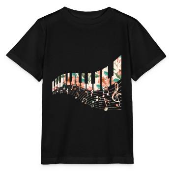 Piano Keys Blume Keyboard Player Music Teacher - Stanley/Stella MINI CREATOR Kids’ T-Shirt - black - Front - Mikhail (115cm)