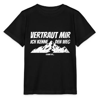 Vertraut mir ich kenne den Weg - Wandern Berge - Stanley/Stella Kinder T-Shirt MINI CREATOR  - Schwarz - Vorne - Mikhail (115cm)