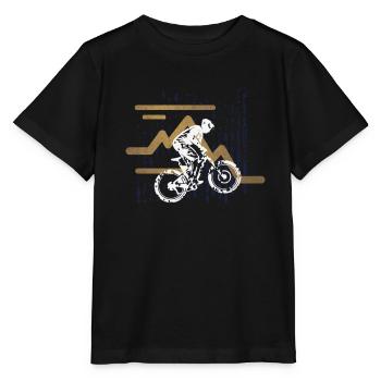 Downhill Mountainbike - Stanley/Stella Kinder T-Shirt MINI CREATOR  - Schwarz - Vorne - Mikhail (115cm)