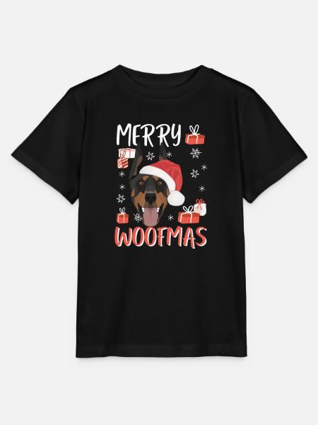 Dobermann Frohe Weihnachten - Stanley/Stella Kinder T-Shirt MINI CREATOR - Schwarz