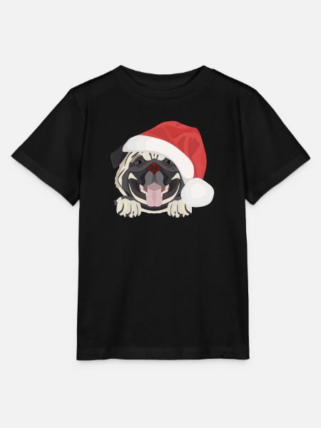 Mops Frohe Weihnachten - Stanley/Stella Kinder T-Shirt MINI CREATOR - Schwarz