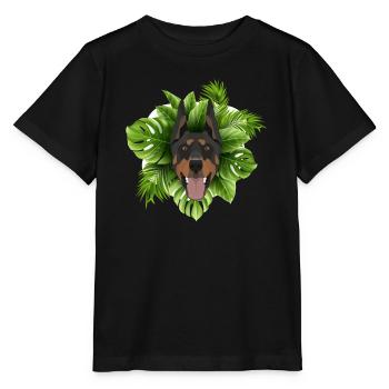 Tropical Doberman - T-shirt bio MINI CREATOR Stanley/Stella Enfant - noir - Devant - Mikhail (115cm)