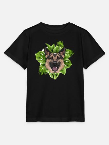 Tropical Deutscher Schäferhund - Stanley/Stella Kinder T-Shirt MINI CREATOR - Schwarz