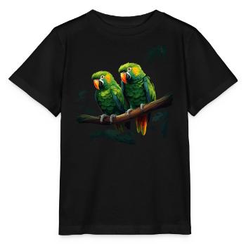 Perroquet Oiseau Ara Nature sauvage - T-shirt bio MINI CREATOR Stanley/Stella Enfant - noir - Devant - Mikhail (115cm)