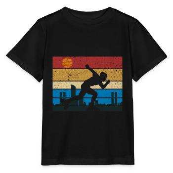 Retro rollerblading skater rollerblades skating - Stanley/Stella MINI CREATOR Kids’ T-Shirt - black - Front - Mikhail (115cm)