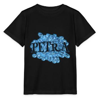 Wassertropfen Name Petra - Stanley/Stella Kinder T-Shirt MINI CREATOR  - Schwarz - Vorne - Mikhail (115cm)