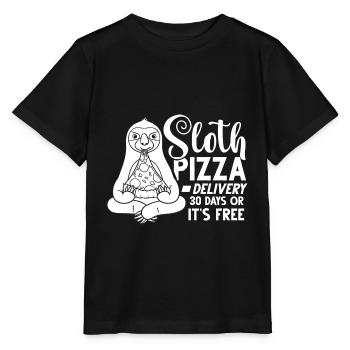Faultier Pizza Lieferung Pizzeria Italienisch - Stanley/Stella Kinder T-Shirt MINI CREATOR  - Schwarz - Vorne - Mikhail (115cm)