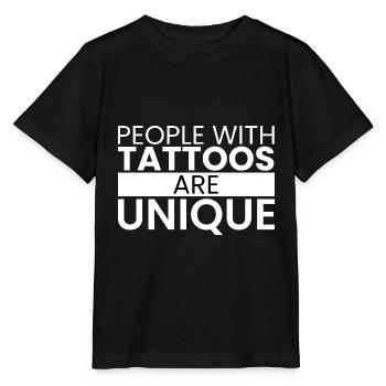 Menschen mit Tätowierungen sind einzigartig - Stanley/Stella Kinder T-Shirt MINI CREATOR  - Schwarz - Vorne - Mikhail (115cm)