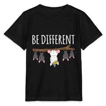 Be Different Fledermuas Einhorn - Stanley/Stella Kinder T-Shirt MINI CREATOR  - Schwarz - Vorne - Mikhail (115cm)