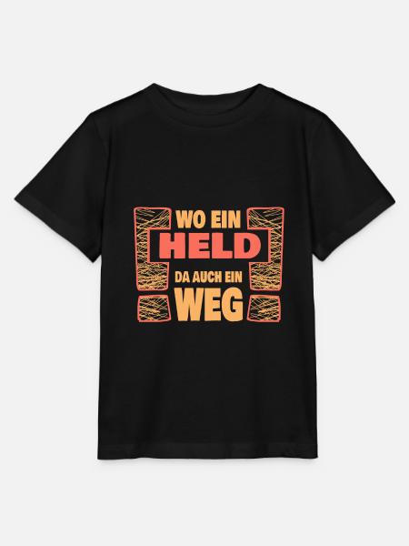 Spruch Held heldenhaft - Stanley/Stella Kinder T-Shirt MINI CREATOR - Schwarz