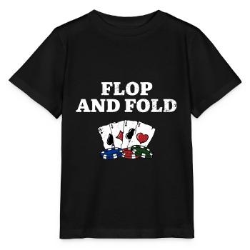 Flop and Fold Casino Poker Gambling Poker Player - Stanley/Stella Kinder T-Shirt MINI CREATOR  - Schwarz - Vorne - Mikhail (115cm)