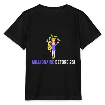 Millionär vor 25! - Stanley/Stella Kinder T-Shirt MINI CREATOR  - Schwarz - Vorne - Mikhail (115cm)