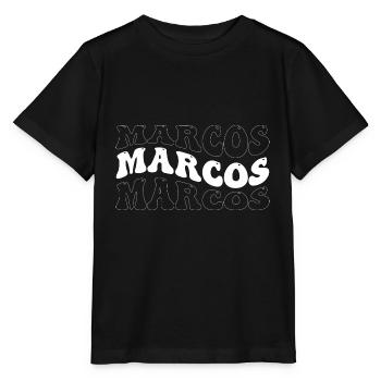 Drôle Marcos Groovy 4 Hommes Femmes Cool Marcos Cravate - T-shirt bio MINI CREATOR Stanley/Stella Enfant - noir - Devant - Mikhail (115cm)