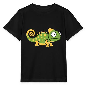 caméléon - T-shirt bio MINI CREATOR Stanley/Stella Enfant - noir - Devant - Mikhail (115cm)