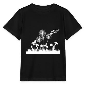 Schmetterlingdesign Pusteblumen Wiese Herzen - Stanley/Stella Kinder T-Shirt MINI CREATOR  - Schwarz - Vorne - Mikhail (115cm)